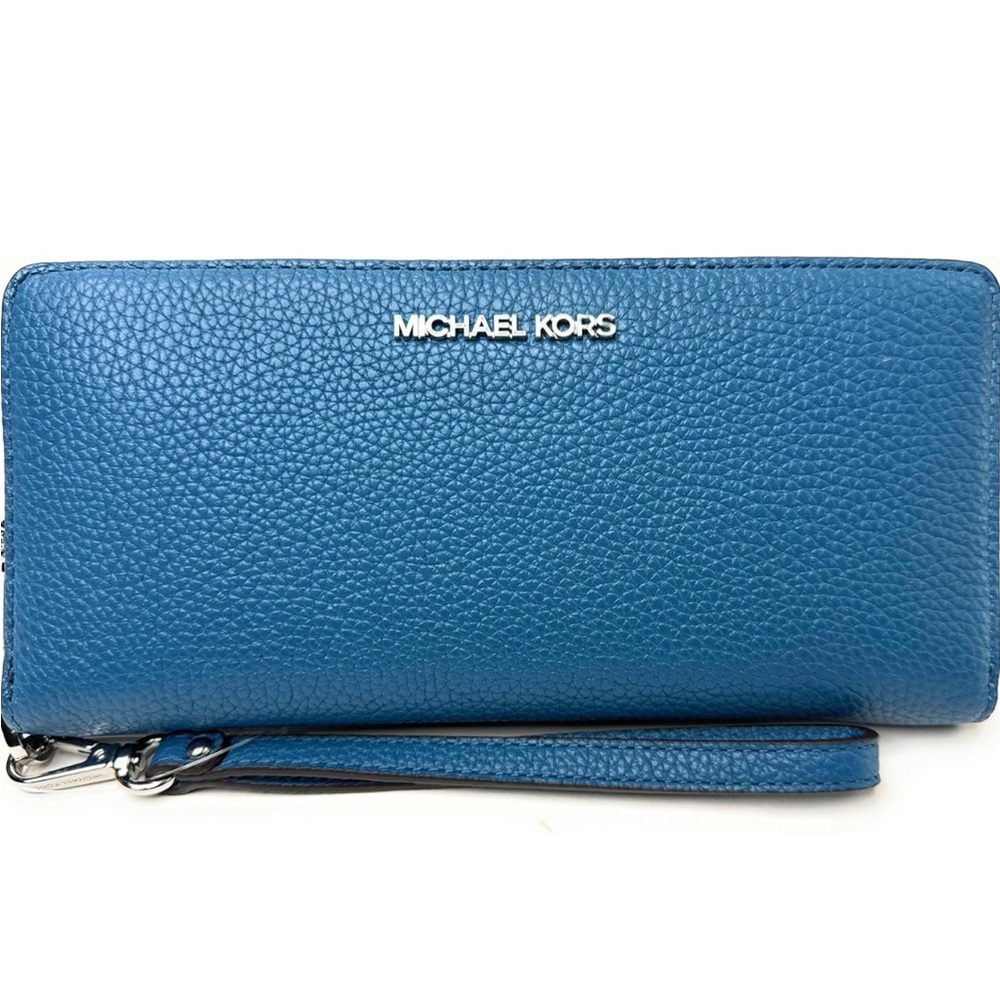 Michael Kors Large Pebbled Leather Continental Wallet - Teal